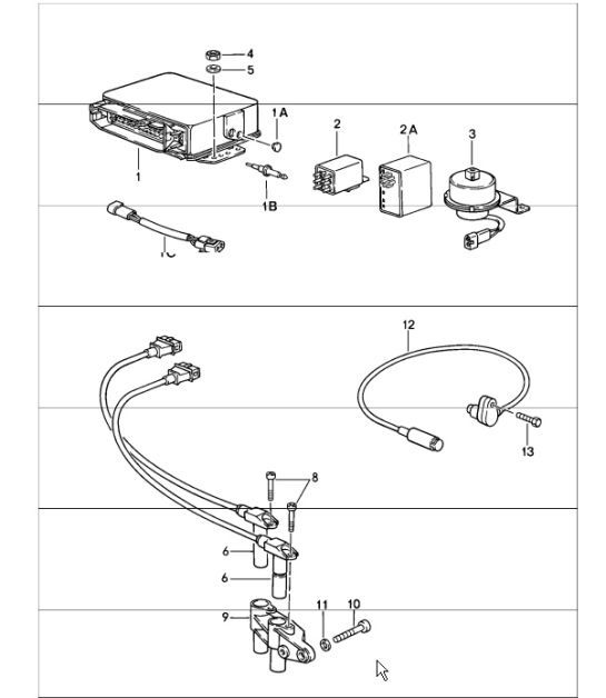 Diagram 901-03 Porsche 991 Carrera 2S 3.0L (420 Bhp) Electrical equipment