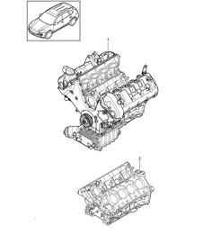 Basismotor / kort blok (model: 4801,4851) Cayenne 9PA1 (957) 4.8L 2007-10