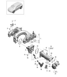 Intake manifold  / Throttle valve adapter / Air guide housing (Model: CDUD,CTBA, CTBB,CTBC) 95B.1 Macan 3.0L Diesel 2014-18