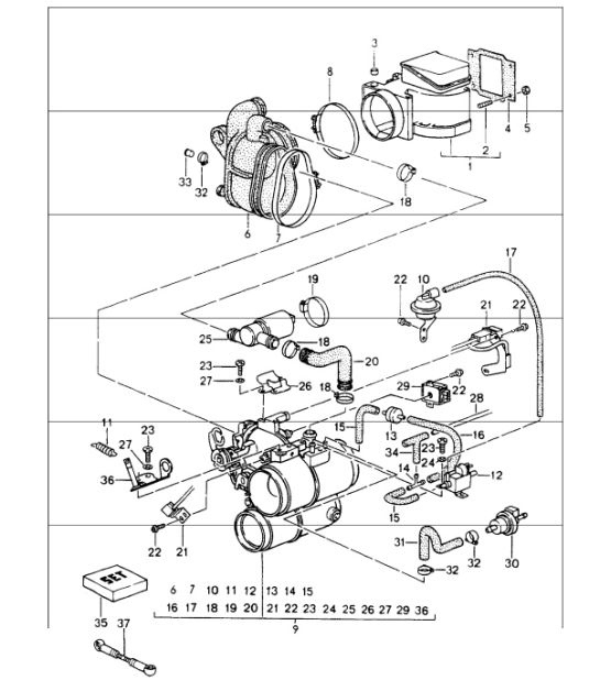 Diagram 107-00 Porsche Boxster 986/987/981 (1997-2016) Engine