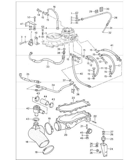 Diagram 107-35 Porsche Boxster 986/987/981 (1997-2016) Moteur