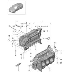 Carcasa del cárter 981 Boxster / Boxster S 2012-16