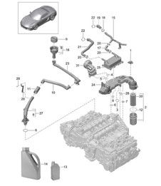 Lubricación del motor 981 Boxster / Boxster S 2012-16