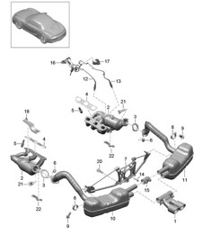 Exhaust system 981 Boxster / Boxster S 2012-16