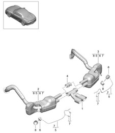 Exhaust system Sport (PR:XLF) 981 Boxster / Boxster S 2012-16