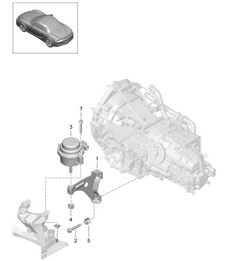 Sospensione trasmissione / Giunto filettato / Motore 981 Boxster / Boxster S 2012-16
