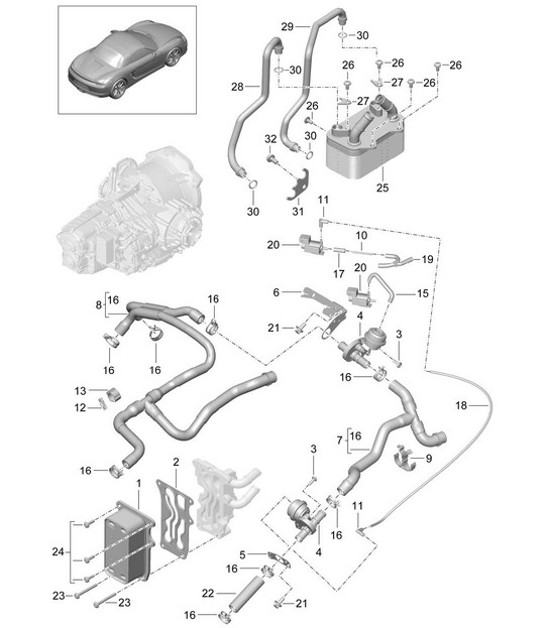 Diagram 360-000 Porsche 991 GT3 4.0L (500 Bhp) / GT3 RS 4.0L (520 Bhp) Transmission