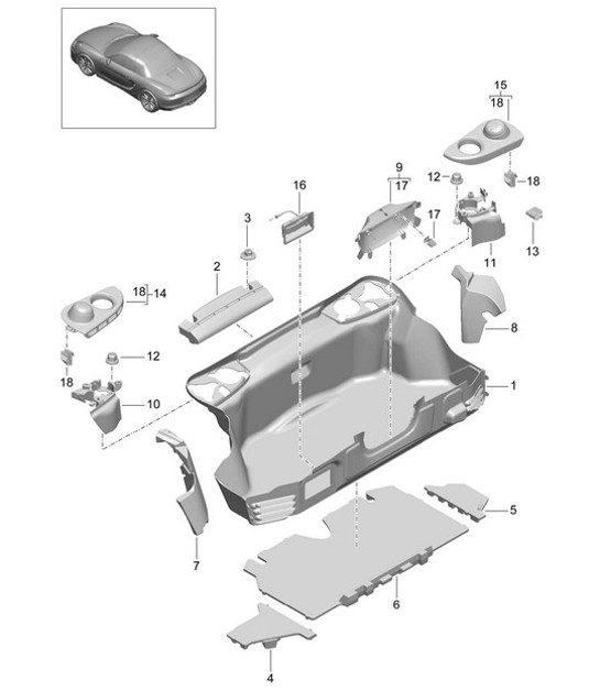 Diagram 807-005 Porsche Boxster 986/987/981 (1997-2016) Carrosserie