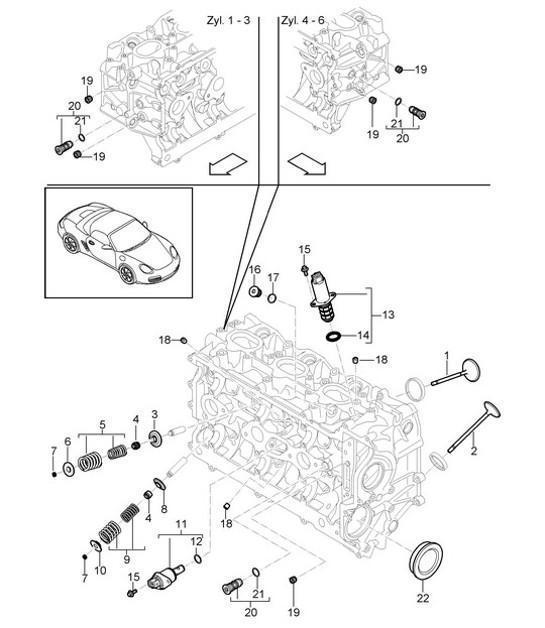 Diagram 103-005 Porsche Cayenne V6 3.6L Benzina 300 CV 