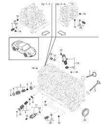 Cylinder head  / Accessories / Valves (Model: A120,A121) 987.2 Boxster / Boxster S 2009-12