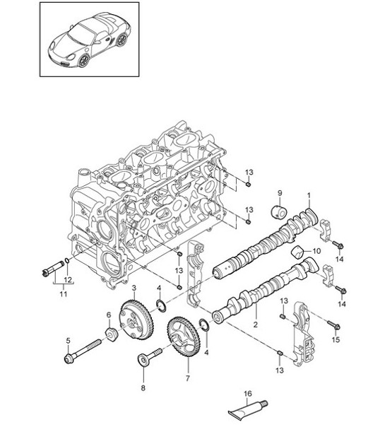 Diagram 103-010 Porsche Cayenne V6 3.6L Benziner 300 PS 