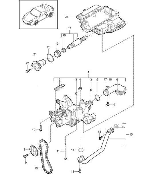Diagram 103-015 Porsche Boxster 986/987/981 (1997-2016) Motor