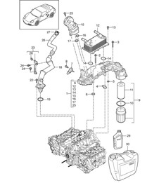 Lubricación del motor (Modelo: A120,A121) 987.2 Boxster / Boxster S 2009-12