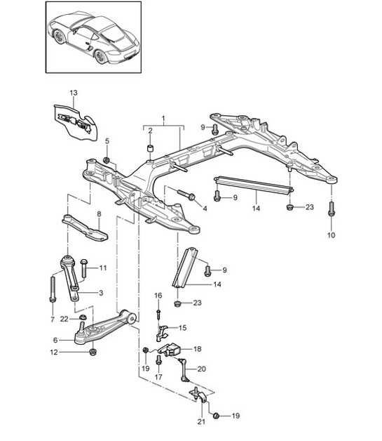 Diagram 401-000 Porsche Cayenne 9PA1 (957) 2007-2010 Front Axle, Steering 