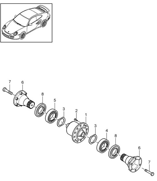 Diagram 305-005 Porsche Boxster 986 2.5L 1997-99 Transmission