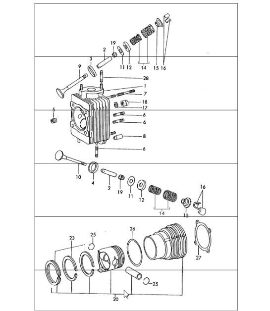 Diagram 103-00 Porsche Boxster T 718 2.0L Manual (300 Bhp) Motore