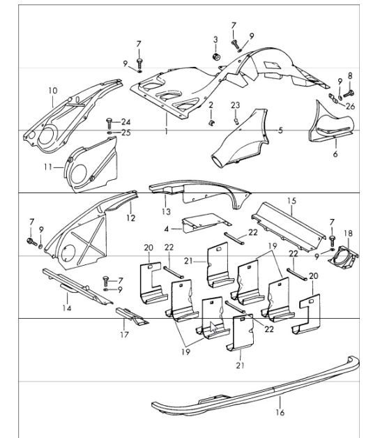 Diagram 105-05 Porsche Boxster 986 2.5L 1997-99 Moteur