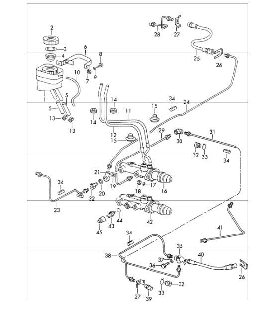 brake fluid reservoir and brake master cylinder 911 1968 Porsche