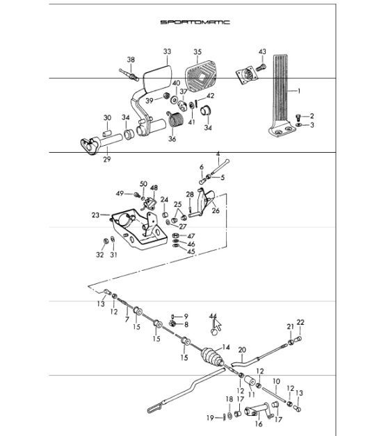 Pedals for LeftHand Drive cars 911 196569 SPM Porsche Parts