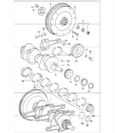 crankshaft and connecting rods 911 1970-73