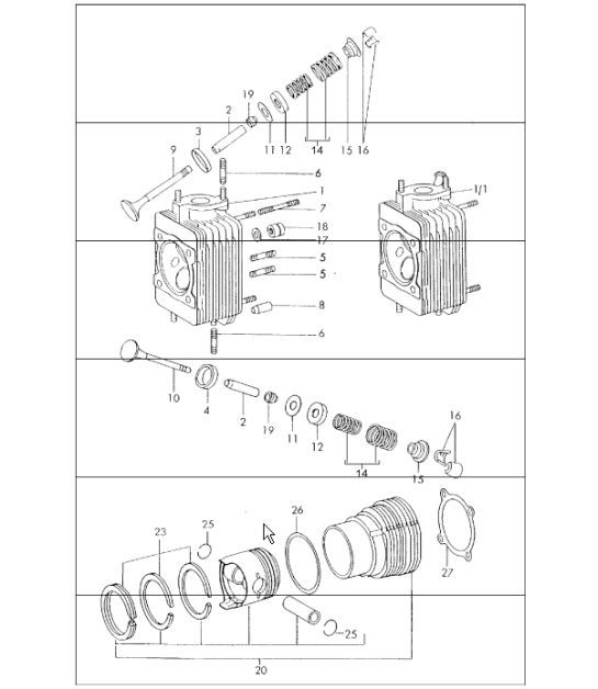 Diagram 103-05 Porsche Caimán T 718 2.0L PDK (300 CV) Motor