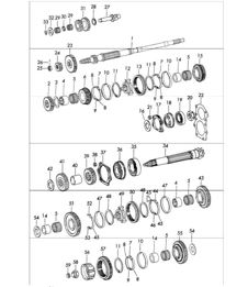 Gears and shafts 5-speed transmission (gear wheel sets 915.300/02) for 911 1972 onwards
