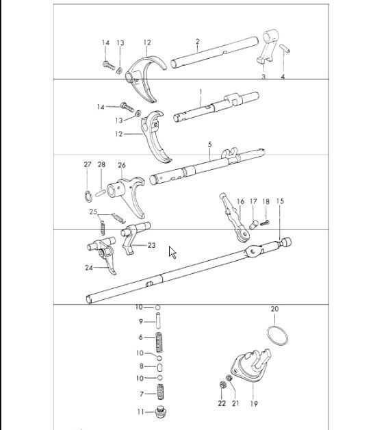Diagram 309-00 Porsche Cayman S 718 2.5L Manual (350 ch) Transmission