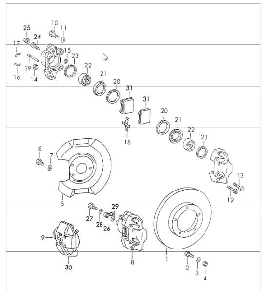 Diagram 602-00 Porsche Cayman 987C/981C（2005-2016 年） 车轮、制动器
