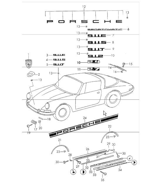 Diagram 810-00 Porsche Boxster T 718 2.0L PDK (300 Bhp) Body