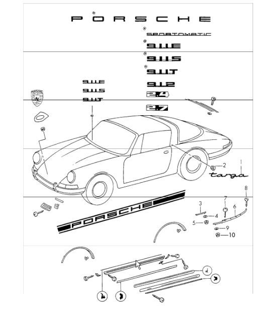 Diagram 810-05 Porsche Boxster S 986 3.2L 2003-04 Body