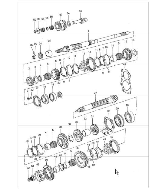 Diagram 303-05 Porsche Boxster 718 2.0L Manual (300 ch) Transmission