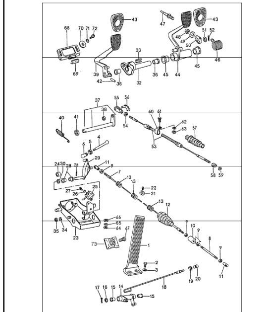 Pedals for LeftHand Drive Cars 911 197477 Porsche Parts Diagrams