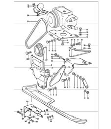 Acondicionador de aire, montaje del mecanismo de accionamiento del compresor 911 1974-77
