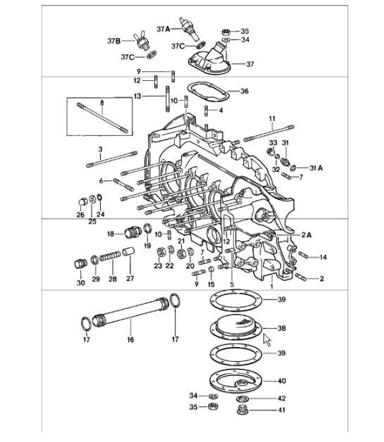 Diagram 101-05 Porsche 356A 1955-59 Motor