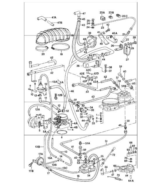 Diagram 107-10 Porsche Boxster 986 2.5L 1997-99 Motor