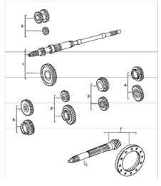 gear wheel sets 5. speed transmission 911 1978-83