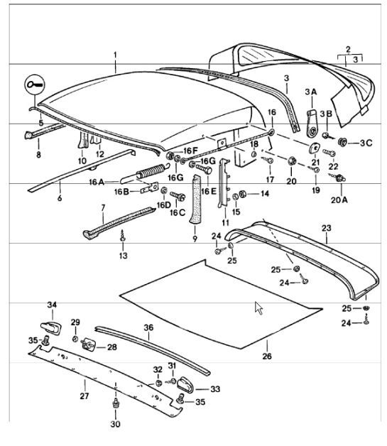 Diagram 811-15 Porsche 992 Carrera 2S Cabriolet 3.0L 