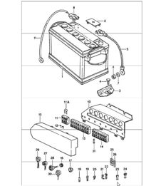 battery, fuse box 911 1978-83