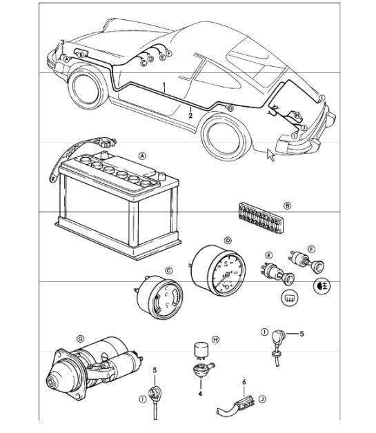 Diagram 902-10 Porsche Boxster T 718 2.0L Manual (300 Bhp) Electrical equipment