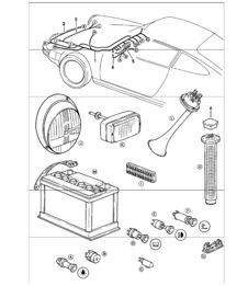 faisceaux électriques : coffre à bagages, antivol de direction 911 1978-83