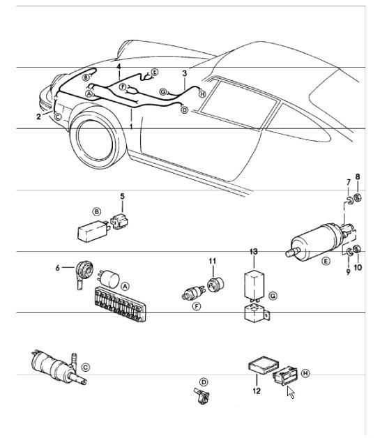 Diagram 902-19 Porsche Boxster 987 MKII 2.9L 2009-2012 Elektrische Ausrüstung
