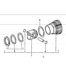 Cylinder with piston group 911 1984-86