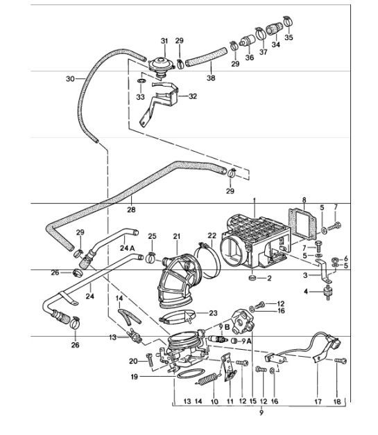 Diagram 107-00 Porsche Macan benzina 2.0L V4 237Bhp Motore