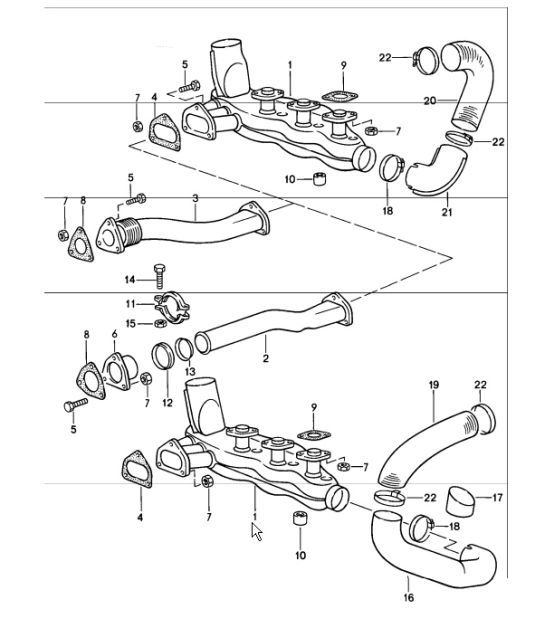 Diagram 202-10 Porsche 991 Cabriolet 2 3.0L (370 CV) Sistema de combustible, sistema de escape