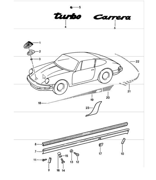 decorative fittings 911 198486 Porsche Parts Diagrams Design 911