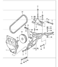 Compressor mounting and driving mechanism 911 1984-86