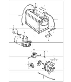 batterie, démarreur, générateur 911 1984-86