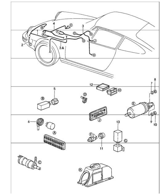 Diagram 902-19 Porsche Cayman 718 (982) 2017>> Équipement électrique