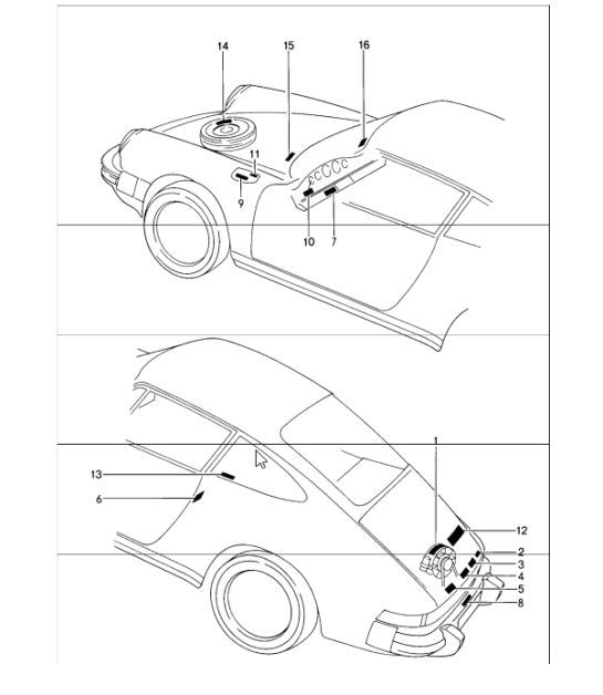 Diagram 001-05 Porsche Boxster T 718 2.0L PDK (300 Bhp) Accessori e altri 