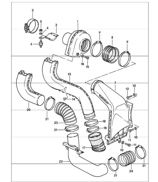 Diagram 108-10 Porsche Boxster 981 2.7L 2012-16 引擎